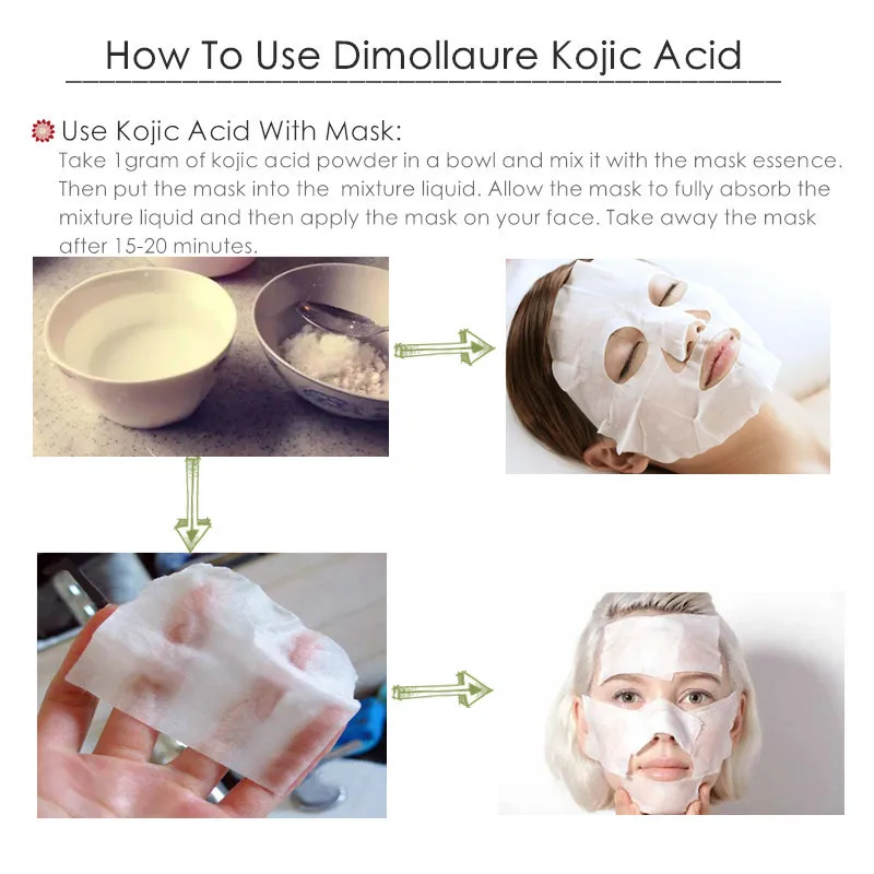 Dimollaure 30 г чистая маска для лица kojic acid пудра отбеливания веснушек увлажняющая