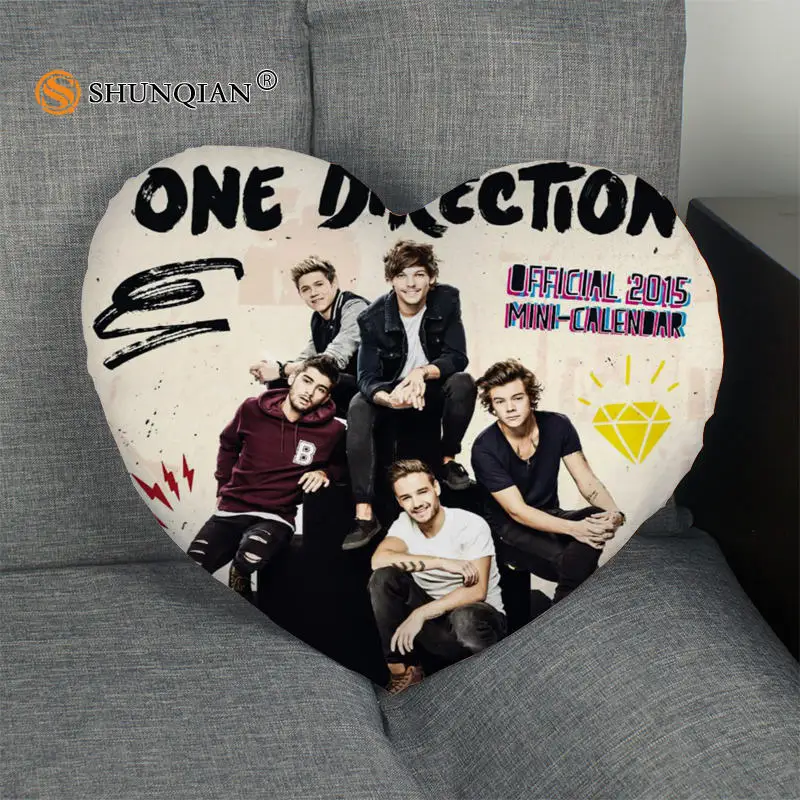 Горячая Распродажа One Direction в виде сердца Форма Наволочка на заказ молния Размер 41