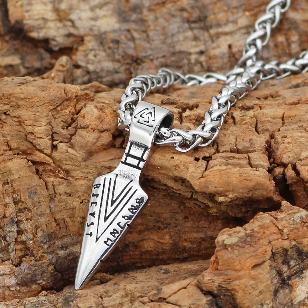 Норвежский викинг valknut odin меч Gungnir ожерелье с подвеской в форме Руны из