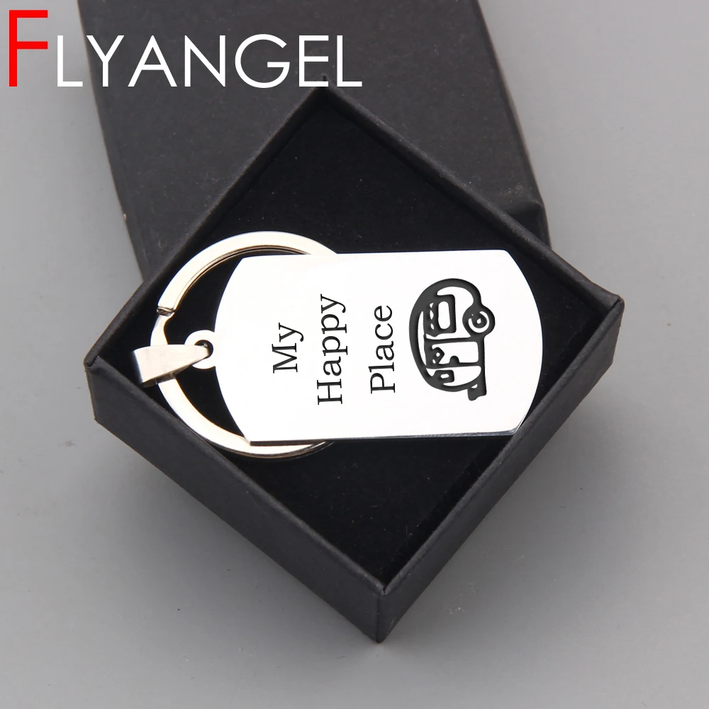 FLYANGEL брелок с гравировкой модный держатель для ключей скиния мой счастливый