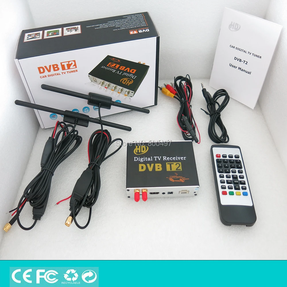 HD 1080P HDMI CVBS мобильный цифровой ТВ приемник Мобильный автомобиль DVB-T2 MPEG4 MPEG2