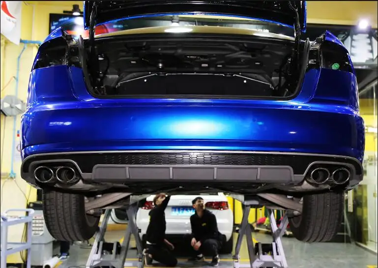 Rear Bumper JINGHANG автомобильный спойлер из углеродного волокна для переднего+ заднего бампера, автомобильный диффузор для AUDI A6 A6L RS6 - Цвет: Rear Bumper