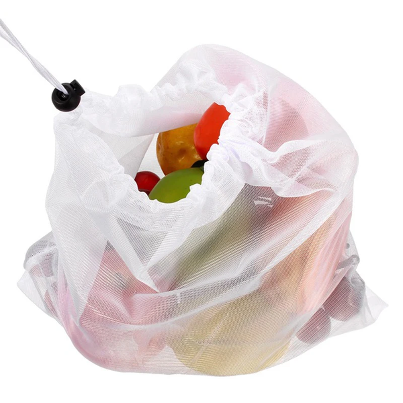 10 шт многоразовые мешки для продуктов веревка сетка хранения овощей фруктов