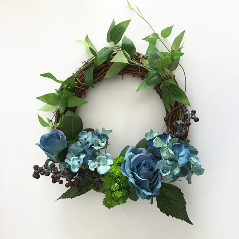 

European-style simulation Rose Silk wreath wedding festival decoration shooting props Free Shipping