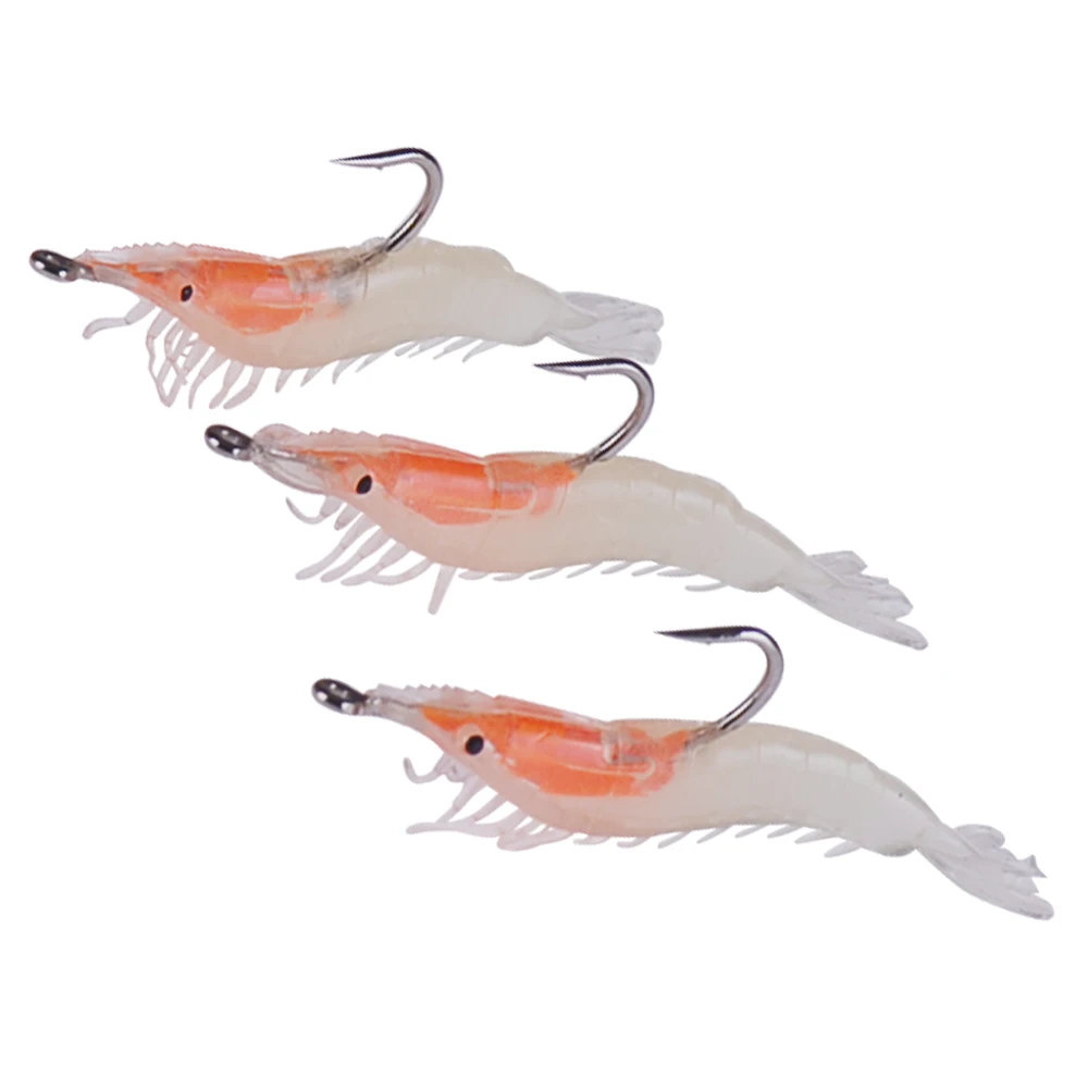 10 шт. приманка в виде креветки 60 мм 3 5 г светящиеся мягкие рыболовные приманки