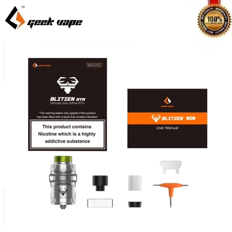 Оригинальный атомайзер GeekVape Blitzen RTA диаметром 5 м 24 мм поддерживает двойную и