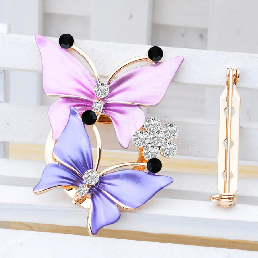 Брошь shegior в форме бабочки для шарфа Женская Модная бижутерия романтичная