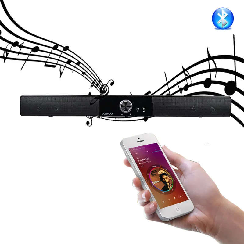LONPOO портативный Bluetooth динамик USB Саундбар Колонка HIFI 10 Вт усилитель стерео звук