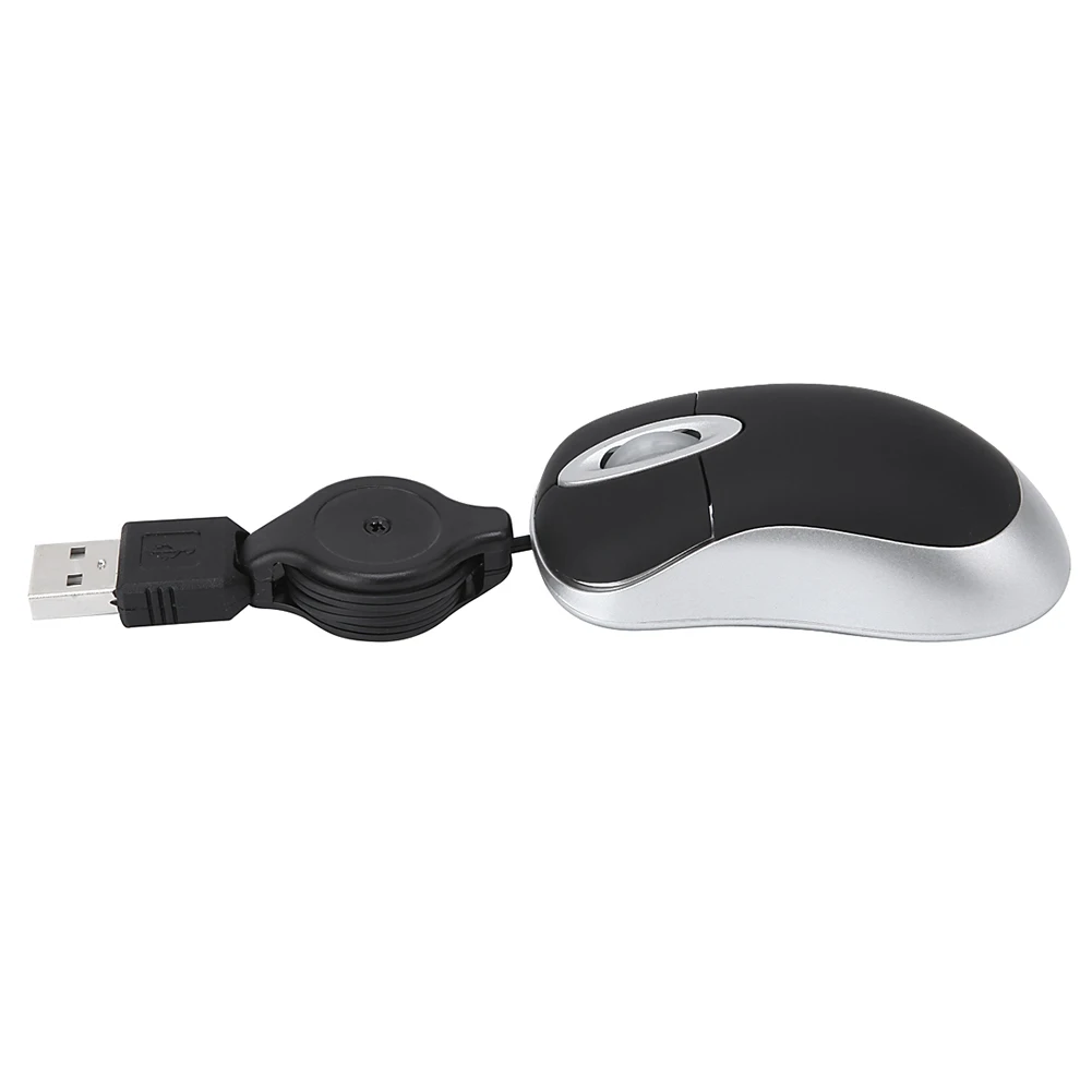 USB Проводная мышь, креативная, 100 dpi, Выдвижной USB кабель, эргономика, свободный привод, Офисная игровая мышь для Windows 98 2000 XP Vista Ve