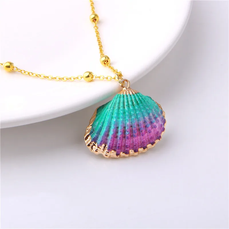 Ожерелье из натуральных красочных раковины моллюсков для женщин девушек