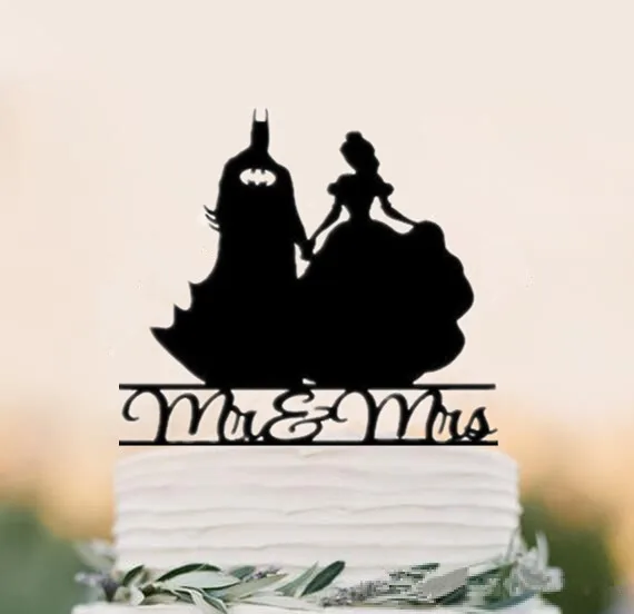 

Mr & Mrs with Man and Women Wedding Cake Topper, Wedding Anniversary Cake Topper Acrylic Black
