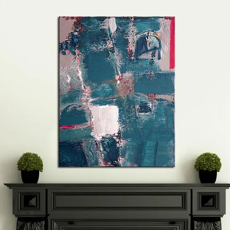 Современные Простые цветные настенные картины ручной работы без рамки акриловые