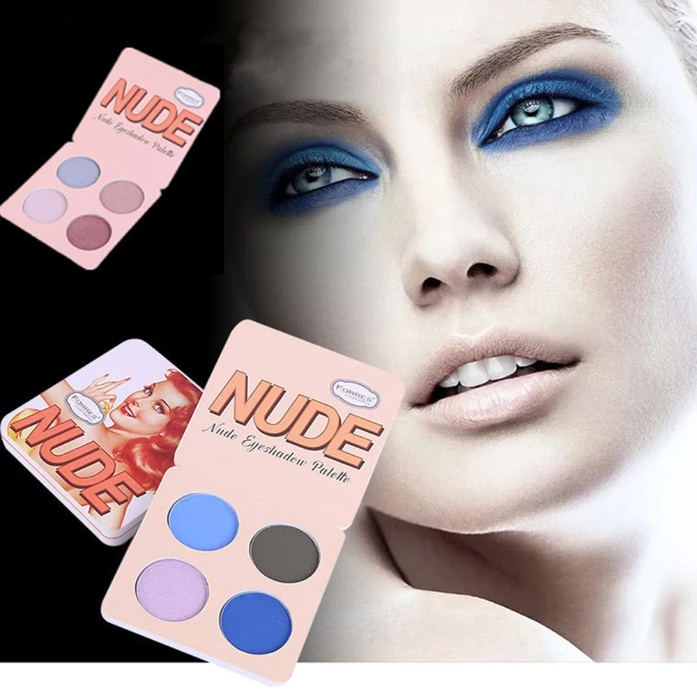 Палитра для макияжа тени век 4 цвета пудра пигмент косметика блеск Make Up Maquiagem