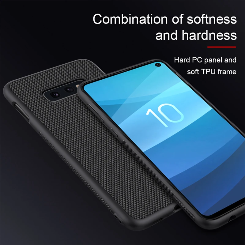 Чехол Nillkin для Samsung Galaxy S10e Жесткий ПК + мягкая рамка из ТПУ нейлоновая 3D текстура