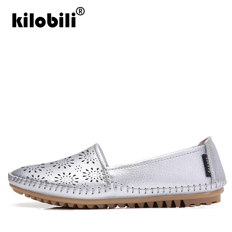 Kilobili/женские балетки на плоской подошве мягкие кожаные лоферы без застежки