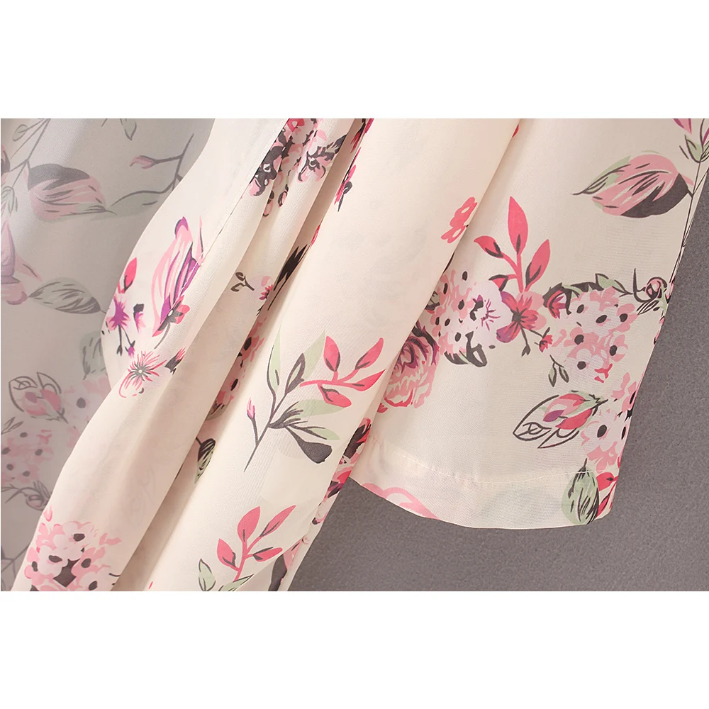 OXUAN Летний стиль женское кимоно с цветочным рисунком кардиган половина рукава