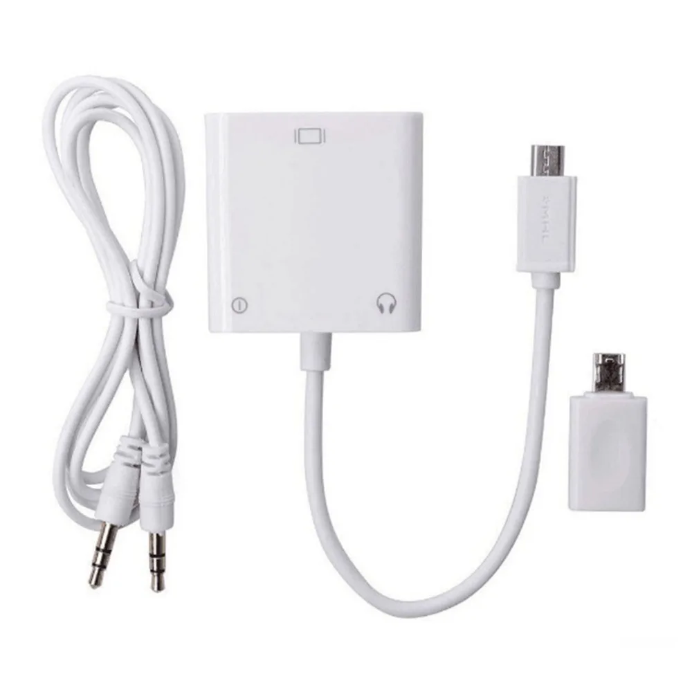 Адаптер Micro USB в VGA конвертер видео аудио микро HD мобильный телефон подключение к