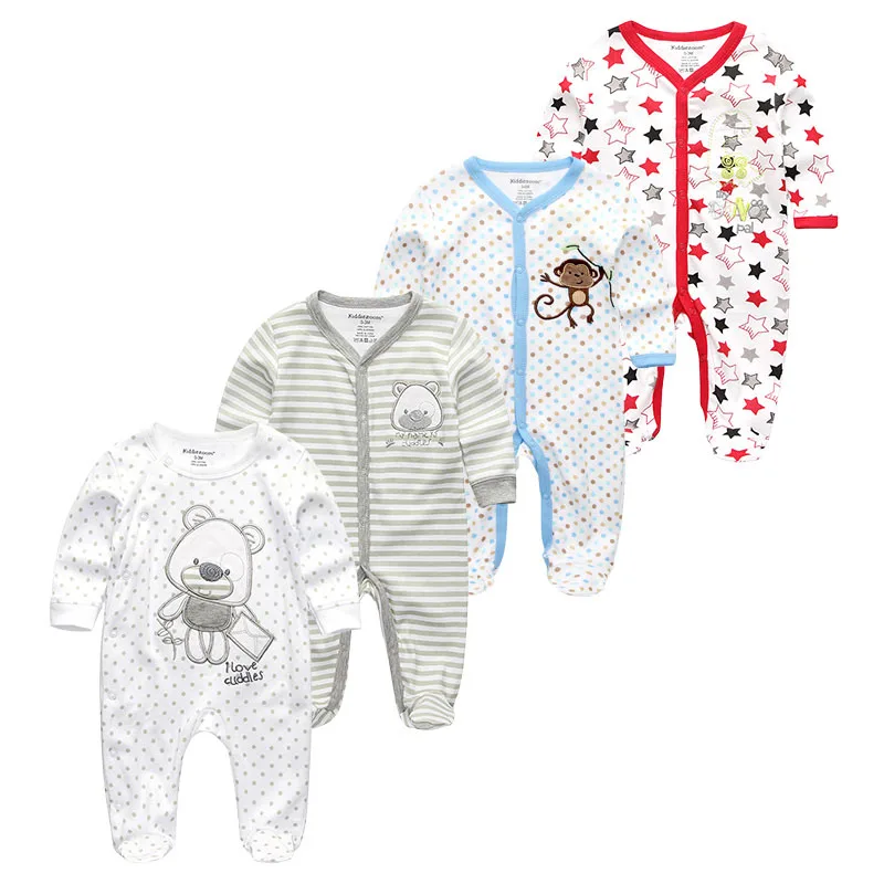 Baby Clothes4102 Г., 4 шт./партия, Одежда для новорожденных мальчиков и девочек унисекс детские комбинезоны Roupas de bebe, одежда для активных девочек от 0 до 12 месяцев пижамы с длинными рукавами - Цвет: Baby Clothes4102