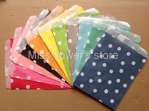 25 шт. в горошек Лечить крафт мешки пользу для изготовления бумажных пищевых сумки