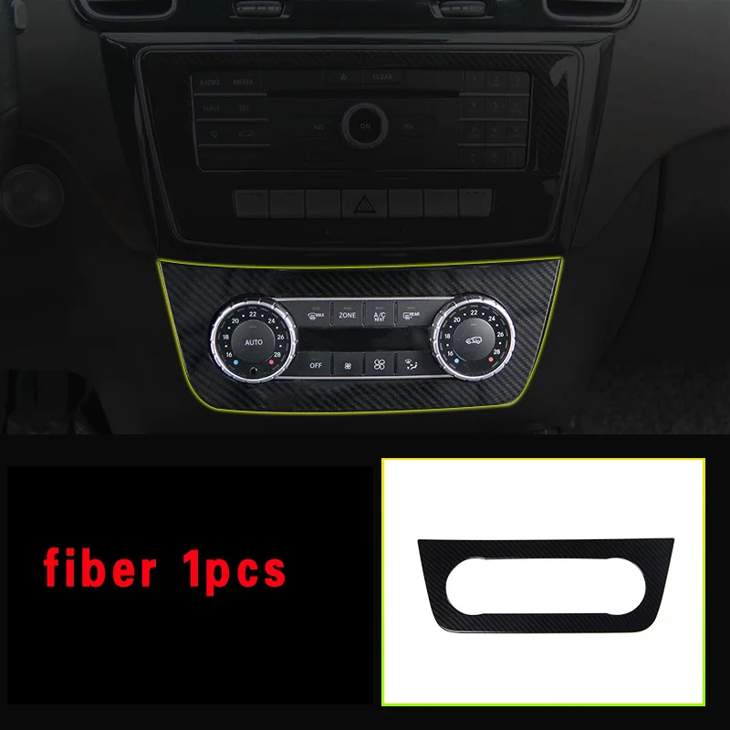fiber 1pcs Наклейки на панель CD кондиционера, накладка на панель переключателя для Mercedes Benz GL X166 450 350 ML320 350 W166 2012 Аксессуары - Название цвета: fiber 1pcs