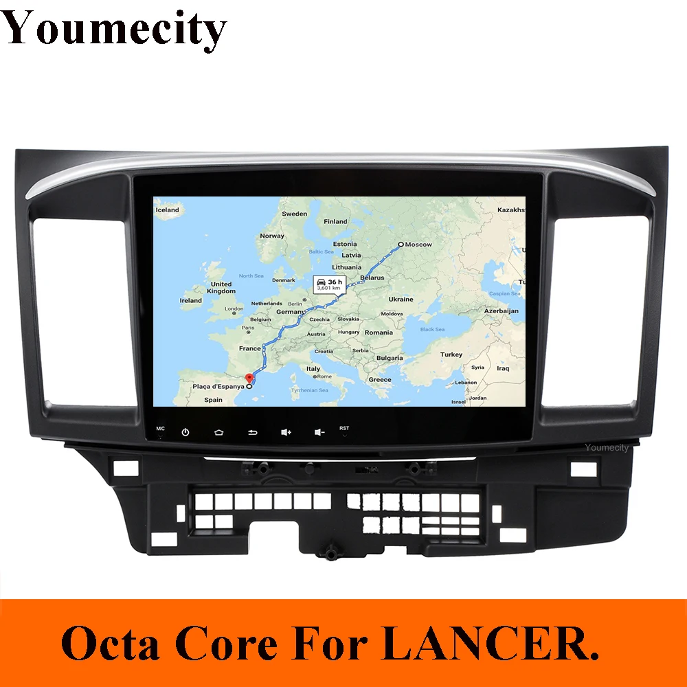Youmecity Android 9,0 автомобильный DVD мультимедийный плеер для MITSUBISHI LANCER 2007- 9x10,1 дюймов 2DIN 3g/4G gps радио видео плеер
