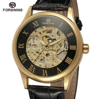new men watch fsg8094m3g2 luxury design with gold color case black color with gold color roman numbersskeleton gift box