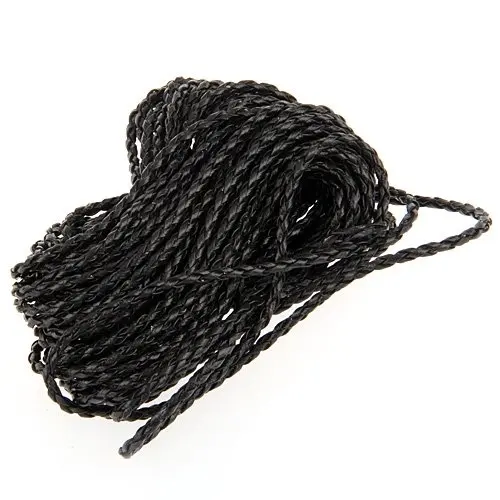 

9m Black Braided Leather Necklace Cord String DIY 3mm HOT