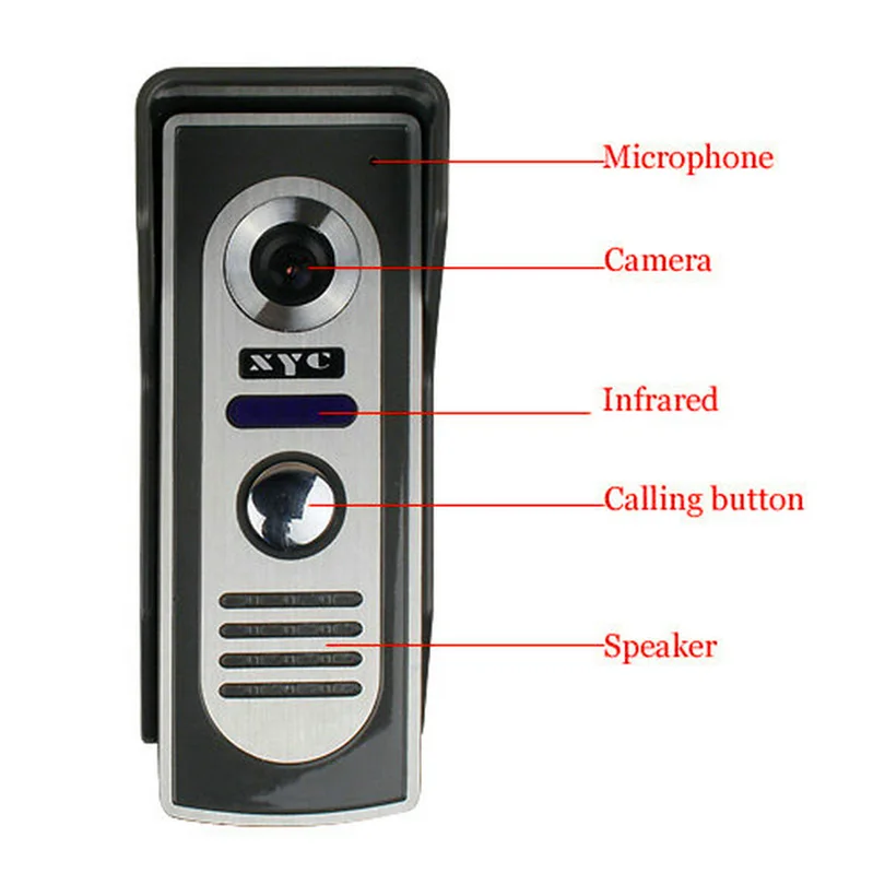 

7" Touch Monitor Video door phone Intercom Doorbell System Aluminium alloy night vision camera visual intercom video interphone