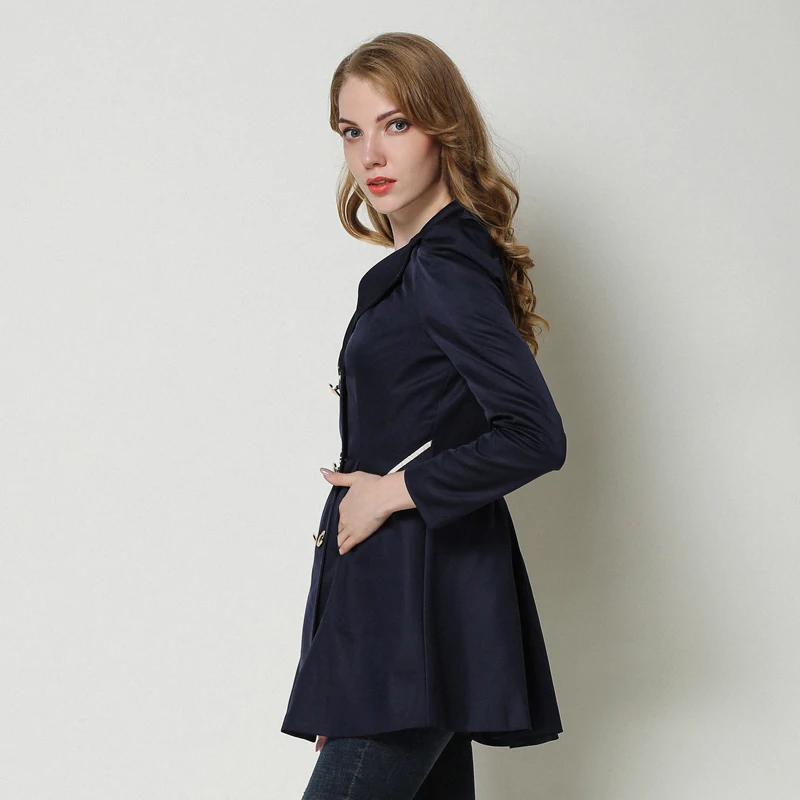 Женский двубортный Тренч HEE GRAND с отложным воротником на кнопках 2019|women trench coat|trench