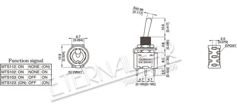 SPDT запирающий переключатель выключатель 6A 125V MTS-102 103 MTS-202 203 3A 250 AC мини 3 6PIN ON-ВКЛ-ВЫКЛ-на Кулисные Переключатели света моторы