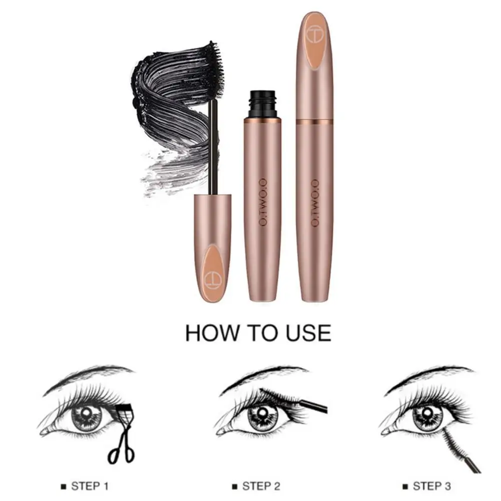 O.TWO.O Eyelash Black Mascara 3D Silk Fiber Thick Long Eyelashes Extension Make Up Waterproof Lasting Lash |