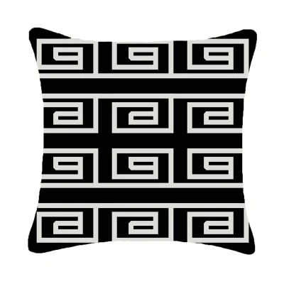 decorative cross waved line simple black white print cushion cover fancy housewarming gift sofa chair floor pillow | Дом и сад