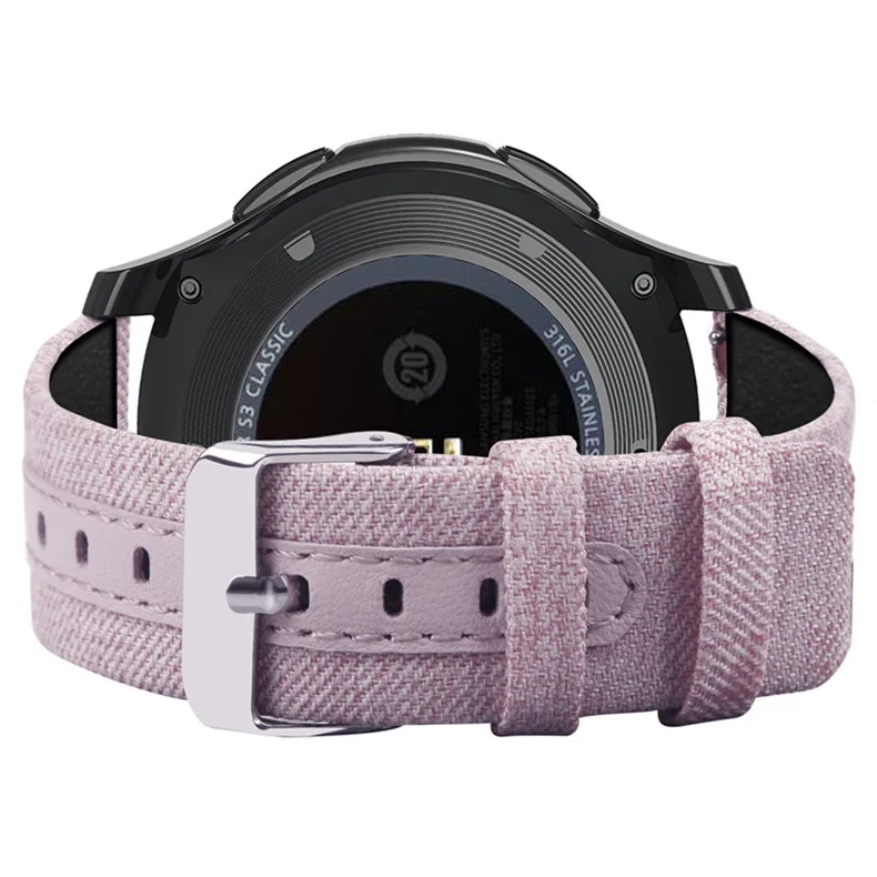 Спортивный нейлоновый+ кожаный ремешок для samsung Galaxy Watch 46 мм/gear s3, ремешок для часов, повседневный джинсовый холст, сменный Браслет 22 мм