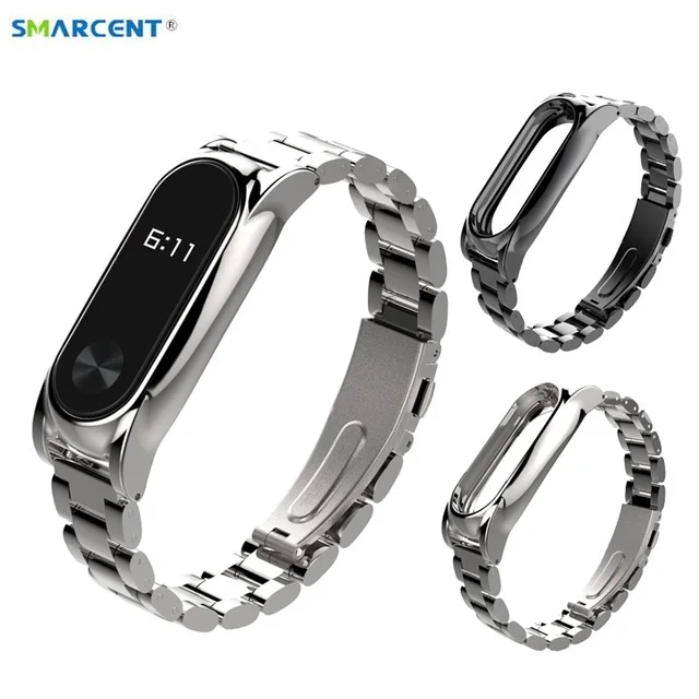 Новинка 2017 оригинальные браслеты Smarcent Xiaomi Band 2 браслет из нержавеющей стали Mi для