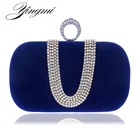 Yingmi Велет Стразы вечерняя сумочка; BS010 Свадьба Кошелек палец кольцо бриллиантов цепи плеча Сумки кристалл вечерняя сумочка; BS010