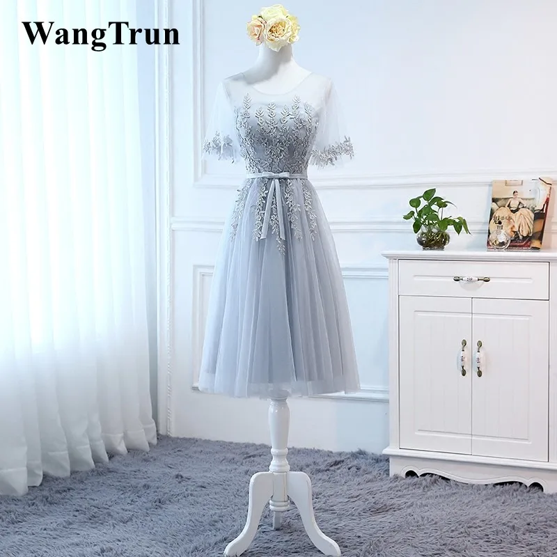 Wangtrun кружевное с аппликациями из тюля серые платья невесты Дешевые женские