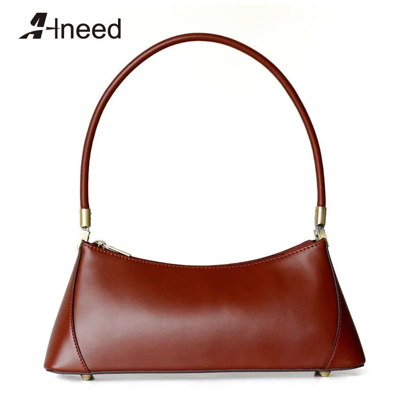 ALNEED Womens Handbags and Purses 2021 Genuine Leather Half Moon Bags Ladies Shoulder Bag Brand Designer Clutch  Bolsa Feminina