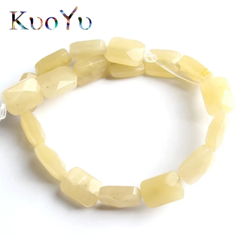 Yellow Jade 8*12 мм натуральный граненый прямоугольник Агаты кварцевые бусины из нефрита свободные разделительные бусины для самостоятельного изготовления ювелирных изделий браслет ожерелье 7,5 дюймов - Цвет: Yellow Jade