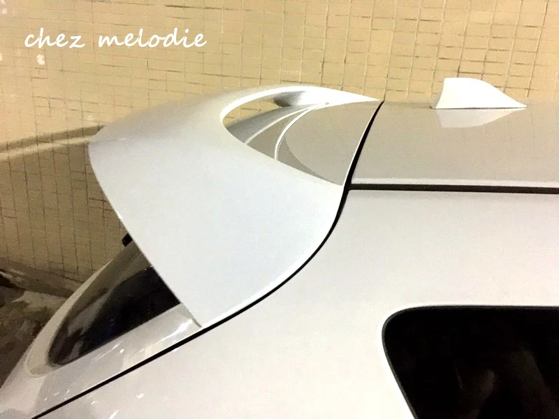 MPS style real Carbon Fiber/Primer unpainted FRP Car rear Roof Spoiler double Wing For Mazda 3 M3 Hatchback | Автомобили и