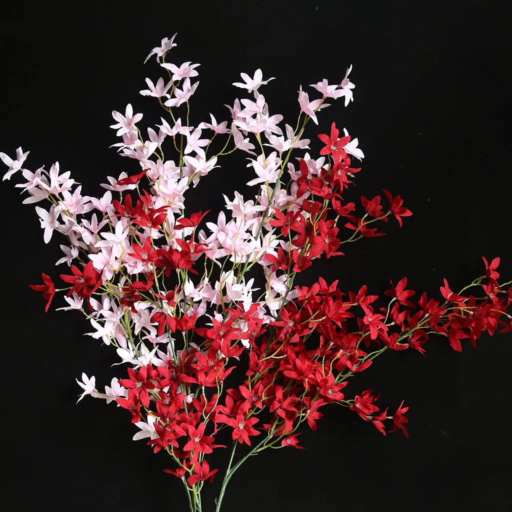 120 см длина шелк цветок танцы искусственная Орхидея ветка с цветами поддельные