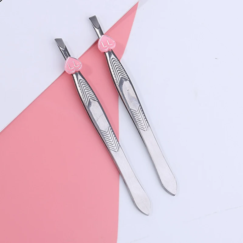 Пинцет для бровей из нержавеющей стали 12 шт./компл. Плоские пинцеты наращивания