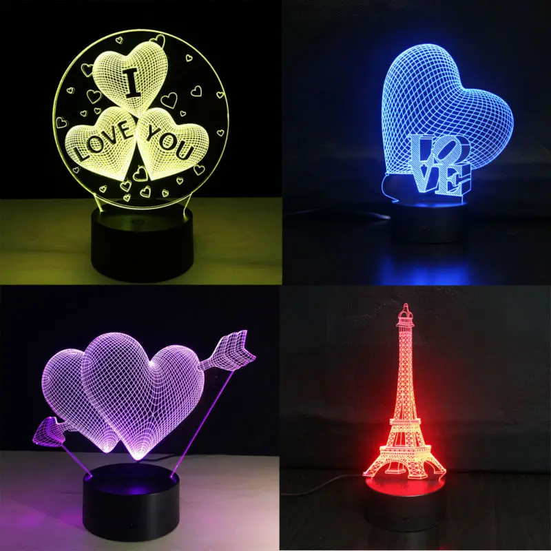 Светодиодная RGB лампа с сенсорным управлением цветной светильник иллюзионные