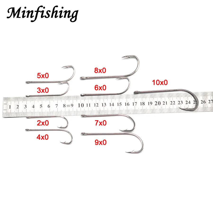 Minfishing 100 шт. длинный рыболовный крючок из высокоуглеродистой стали рыболовный крючок черный никель морской крючок Большой размер рыболовные крючки