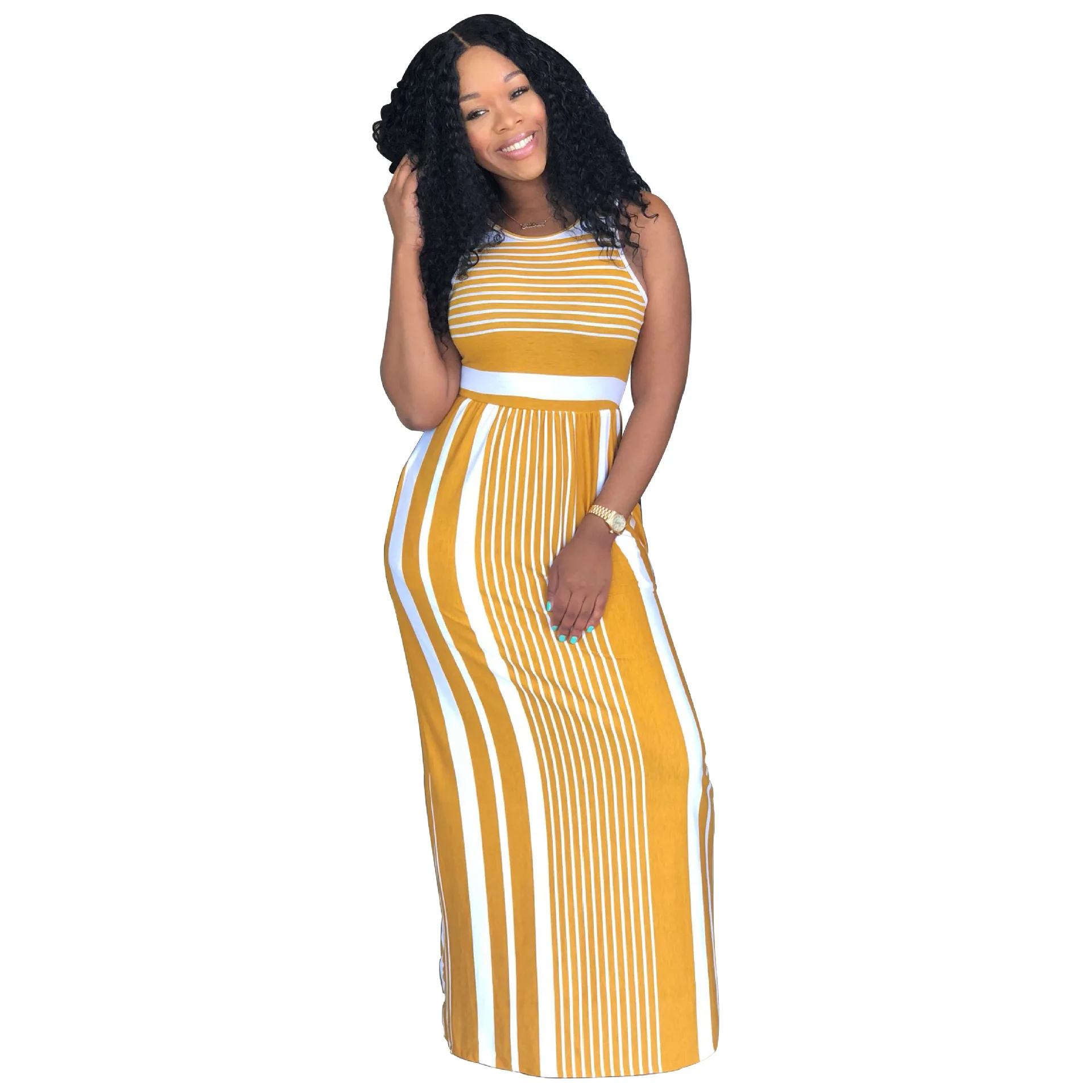 2018 африканская мода горячая полоса желтые африканские длинные юбки для дам о