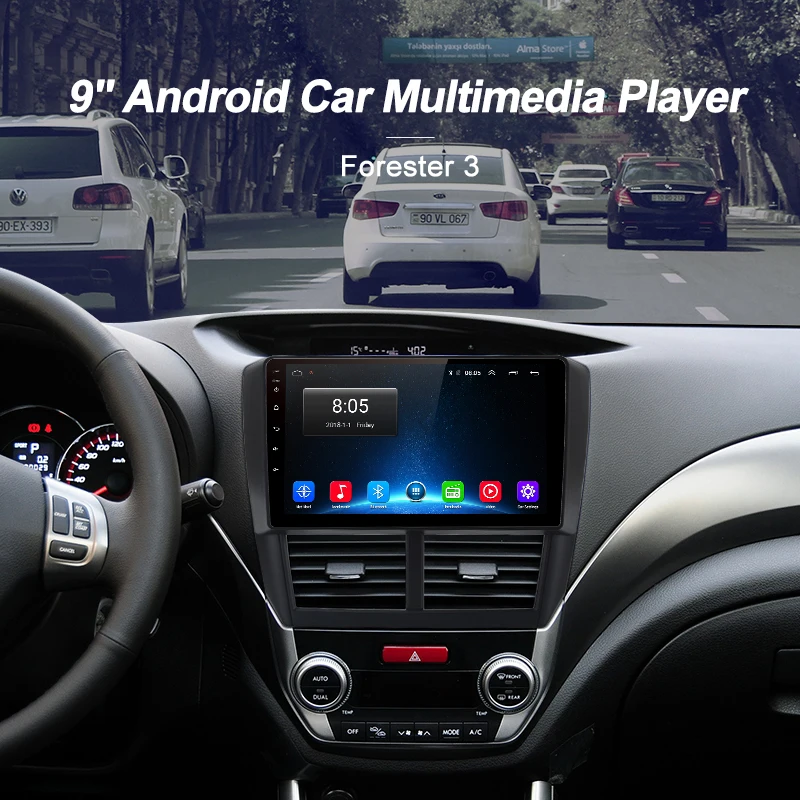 Junsun V1 2G+ 32G Android 8,1 автомобильный Радио Мультимедиа Видео плеер навигация gps для Subaru Forester 3 2007-2013 2 din Авто без dvd