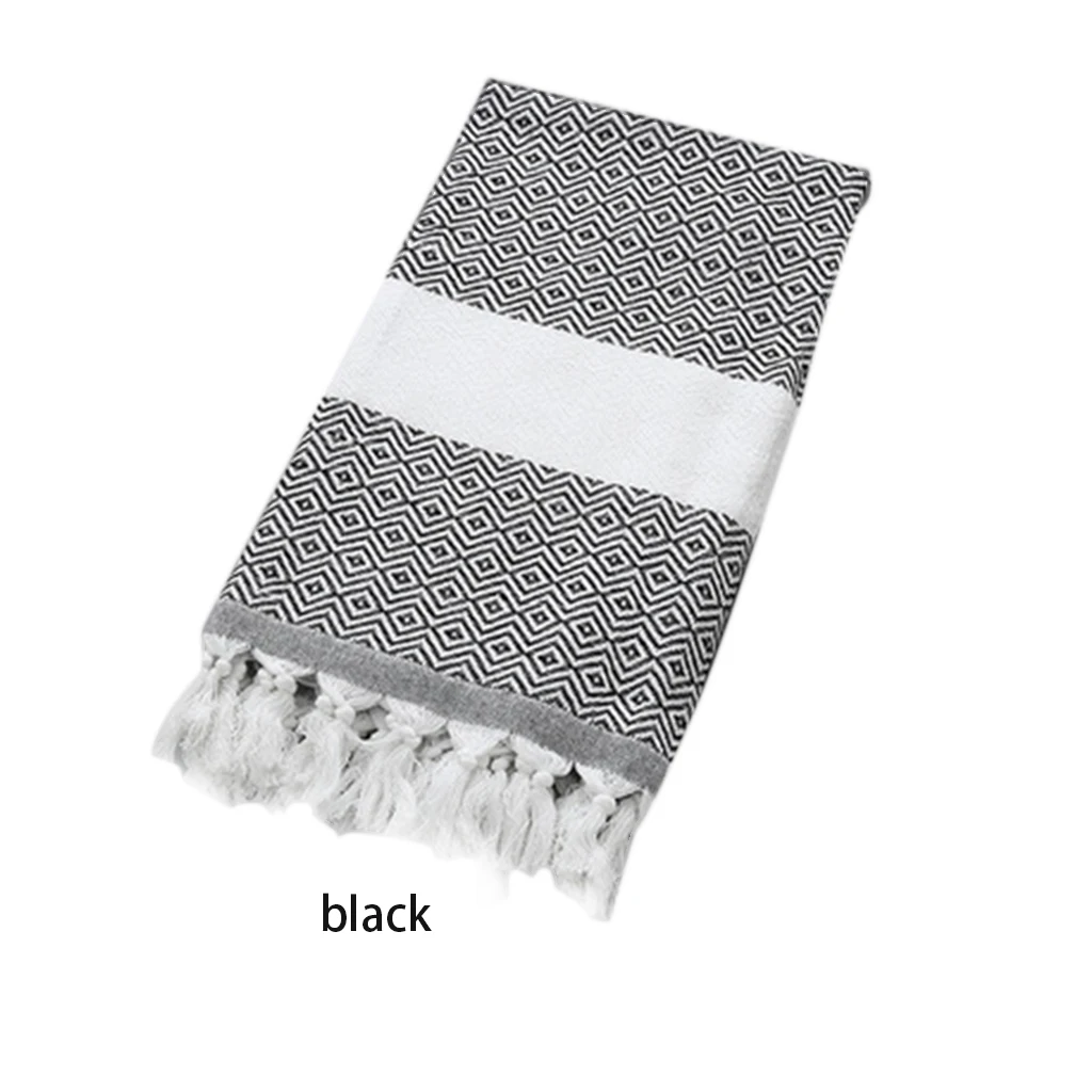 New Oversized Turkish Bath Towel with Tassel Soft Terry Cloth Striped Adult Beach Towel Extra Large Peshtemal Bath Sheet Scarf