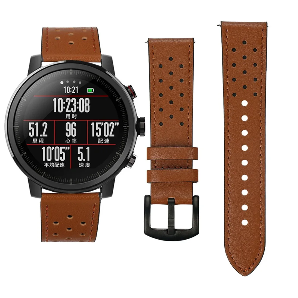 3 в упаковке ремешок для часов оригинального Xiaomi Huami Amazfit Stratos Band 2 Pace кожаный 22 мм
