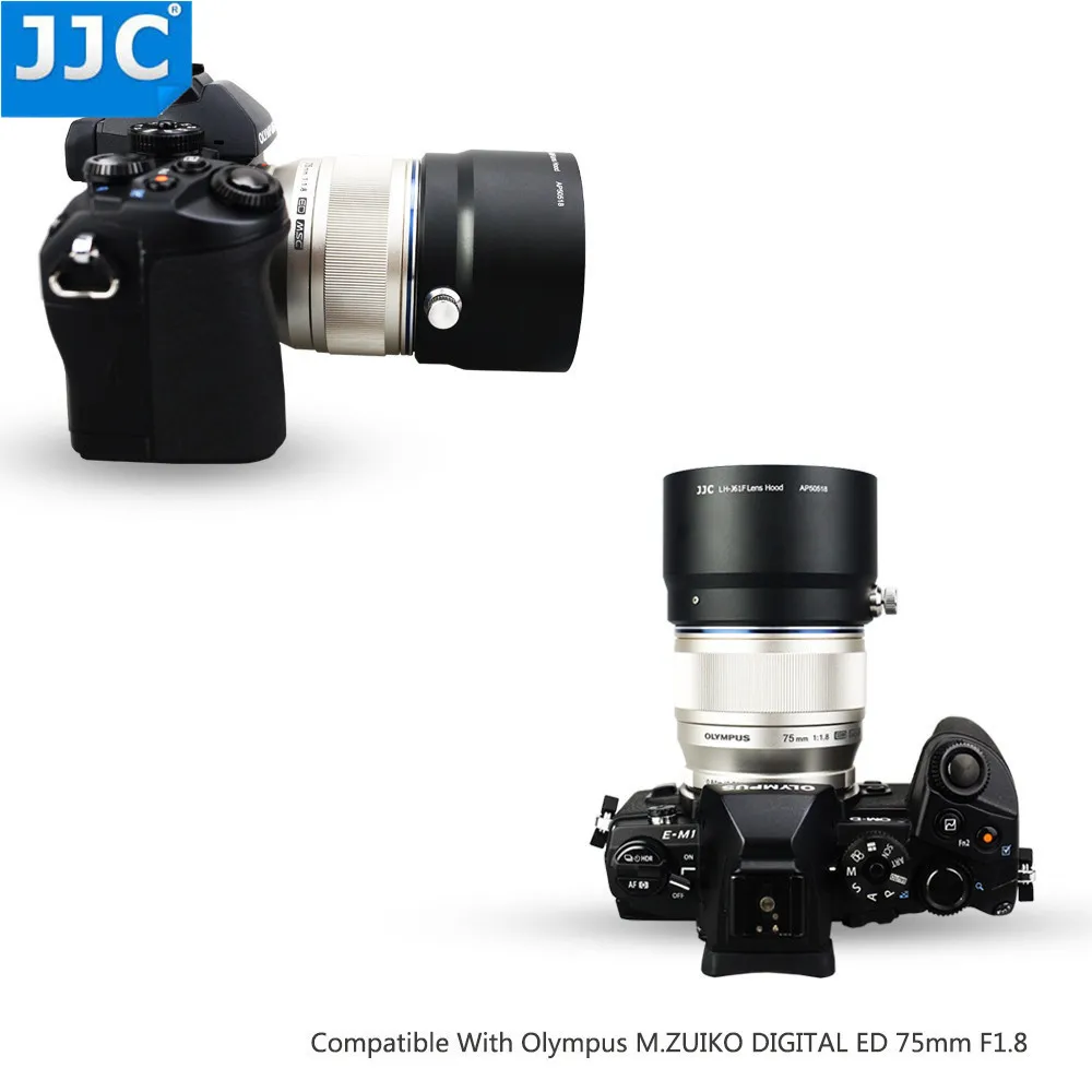 JJC металлическая бленда для Olympus M. ZUIKO DIGITAL ED 75 мм f/1,8 заменяет Olympus LH-61F черный