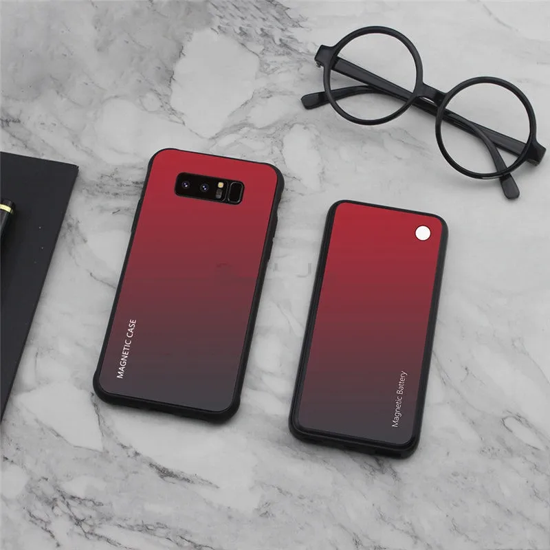 5000 мАч зарядное устройство беспроводной чехол для samsung Galaxy Note 8 9 s8 s9 plus чехол для зарядки с магнитным стеклом задняя крышка