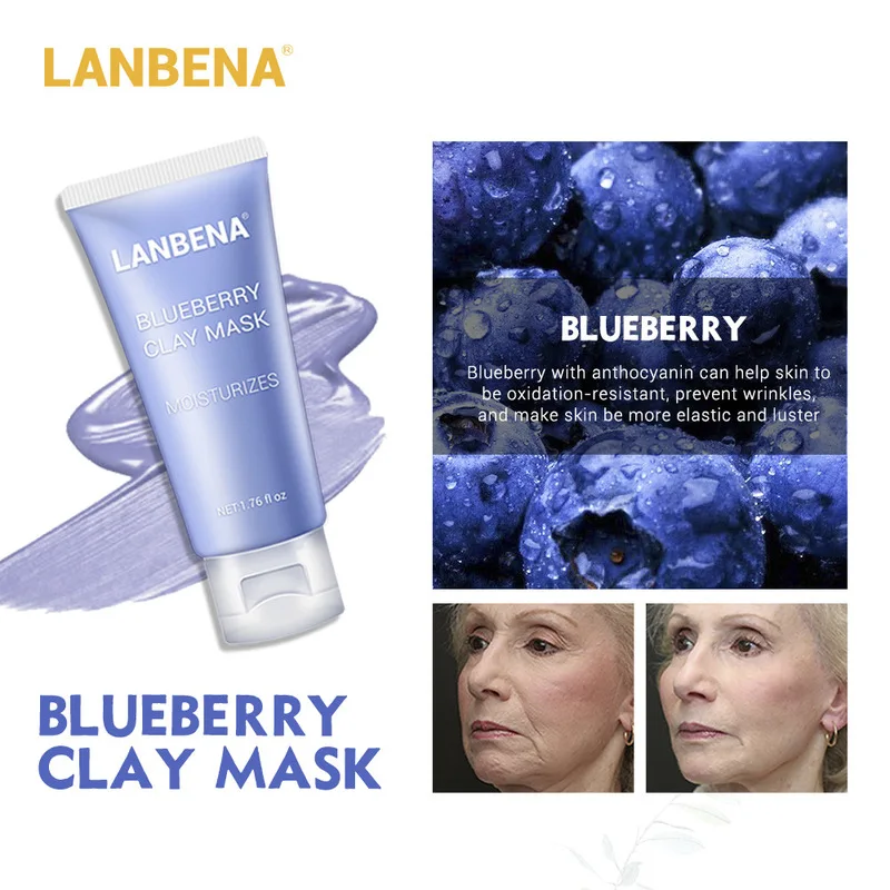 Новая глина LANBENA маска для лица+ бамбуковый уголь+ черника+ Роза Глубокая очистка удаляет жир сужает поры Питательный Уход за кожей TSLM1